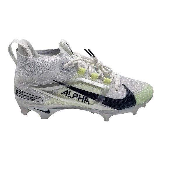 Nike Alpha Menace‎ 4 Elite Mens Football Cleats White Volt Size 9.5 FD7036-100